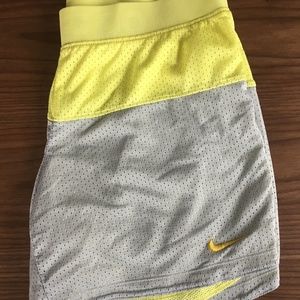 Nike Mesh Yellow & Gray Workout Shorts